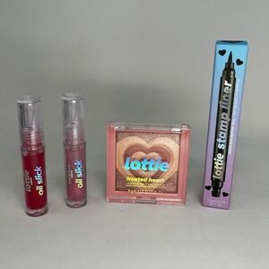 NEW Lottie London Bundle Slick Lip Oil, Stamp Liner, Frosted Heart Face n Body
